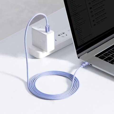 Kabel przewód do szybkiego ładowania i transferu danych USB-C USB-C 100W 2m fioletowy