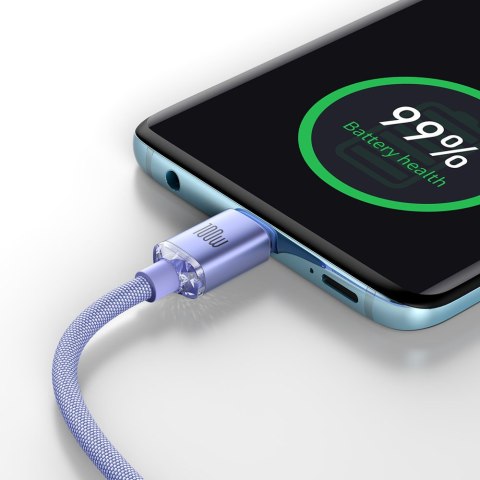 Kabel przewód do szybkiego ładowania i transferu danych USB-C USB-C 100W 2m fioletowy