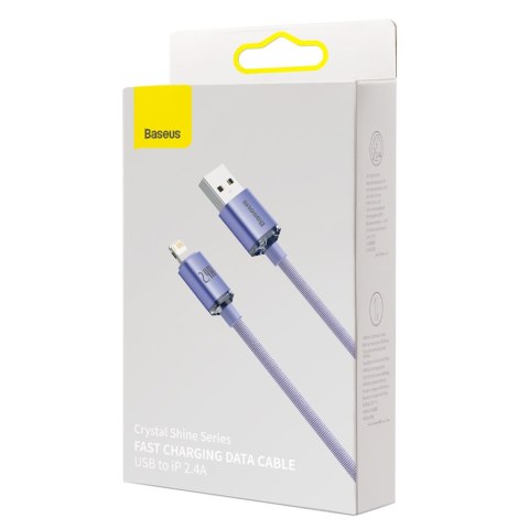 Kabel przewód do szybkiego ładowania i transferu danych USB Iphone Lightning 2.4A 1.2m fioletowy