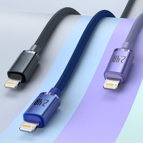 Kabel przewód do szybkiego ładowania i transferu danych USB Iphone Lightning 2.4A 1.2m fioletowy