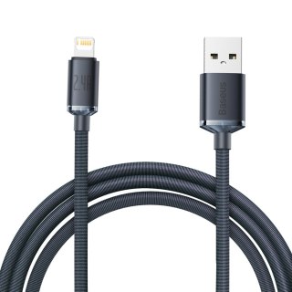 Kabel przewód do szybkiego ładowania i transferu danych USB Iphone Lightning 2.4A 2m czarny