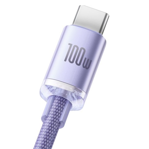 Kabel przewód do szybkiego ładowania i transferu danych USB USB-C 100W 1.2m fioletowy