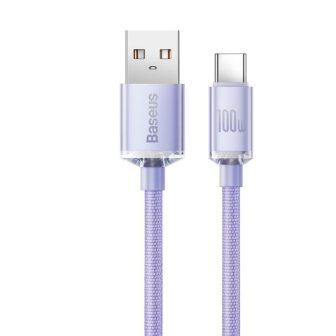 Kabel przewód do szybkiego ładowania i transferu danych USB USB-C 100W 2m fioletowy