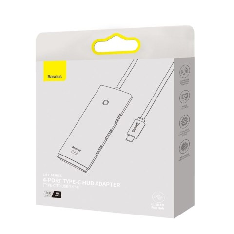 Lite Series przejściówka HUB USB-C 4x USB 3.0 2m czarny