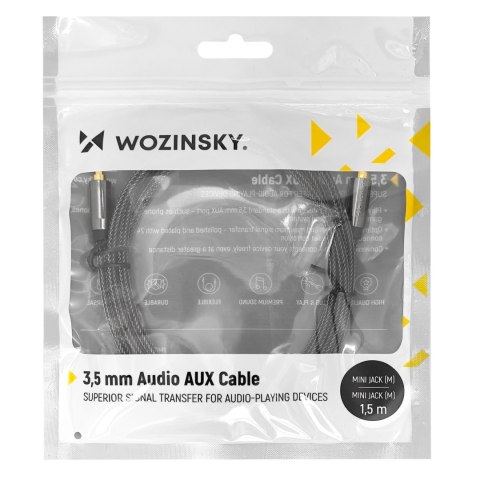 Uniwersalny kabel przewód mini jack AUX 1.5m czarny