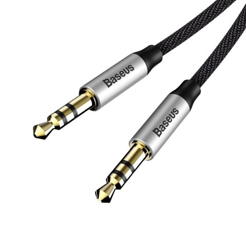 Yiven M30 przewód kabel audio stereo AUX 3.5 mm męski mini jack 1m srebrno-czarny