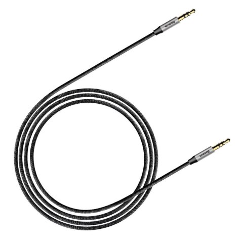 Yiven M30 przewód kabel audio stereo AUX 3.5 mm męski mini jack 1m srebrno-czarny