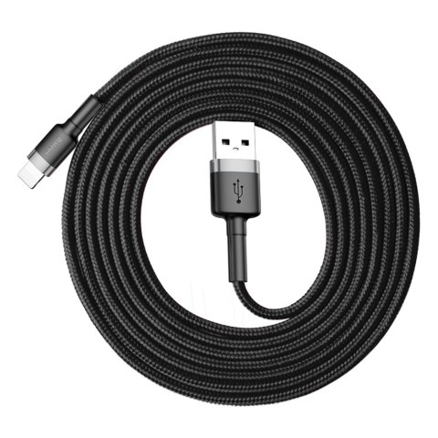 Wytrzymały kabel przewód w oplocie USB do iPhone Lightning QC3 2m - czarny