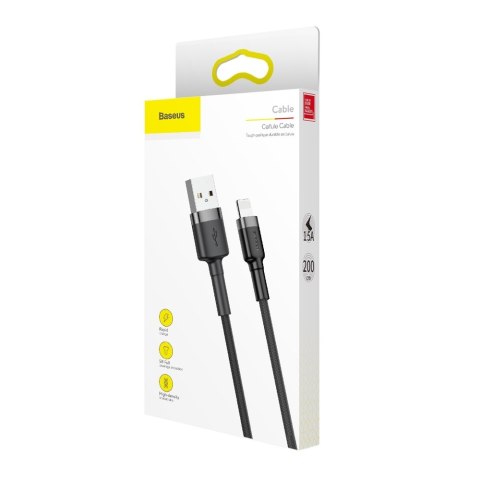 Wytrzymały kabel przewód w oplocie USB do iPhone Lightning QC3 2m - czarny