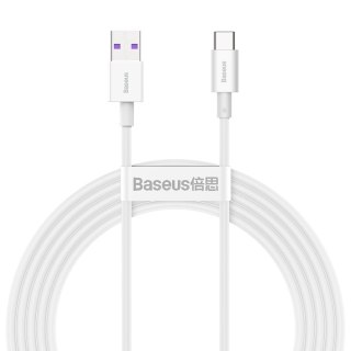 Kabel przewód Superior USB - USB-C 66W 6A 2m - biały