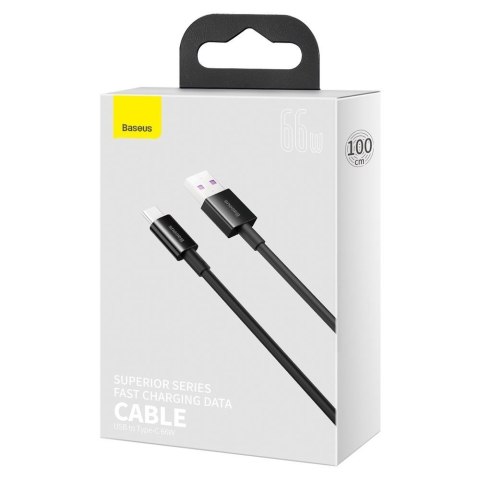 Kabel przewód Superior do Huawei USB - USB-C 11V / 6A SuperCharge 1m - czarny