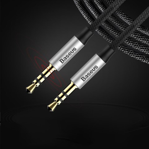 Kabel przewód audio stereo Yiven M30 AUX 3.5mm Mini Jack 1.5m - srebrno-czarny