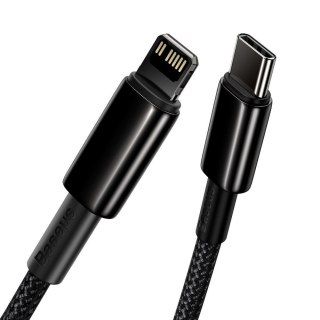 Kabel przewód do iPhone USB-C - Lightning szybkie ładowanie 20W 2m - cały czarny