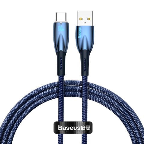 Kabel przewód do szybkiego ładowania Glimmer USB-A - USB-C 1m - niebieski