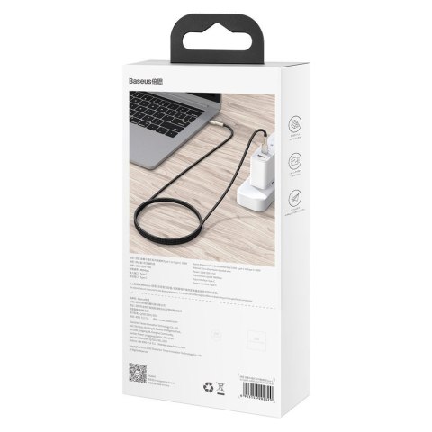 Przewód kabel USB-C - USB-C Cafule Metal Data Power Delivery 100W 1m - czarny