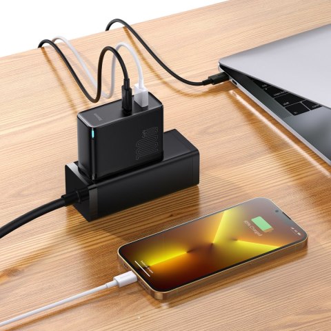 Szybka uniwersalna ładowarka sieciowa GaN5 Pro USB-C / USB 100W - czarny