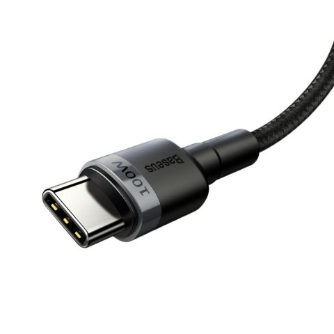 Cafule nylonowy kabel przewód USB-C Power Delivery 2.0 100W 20V 5A 2m szary