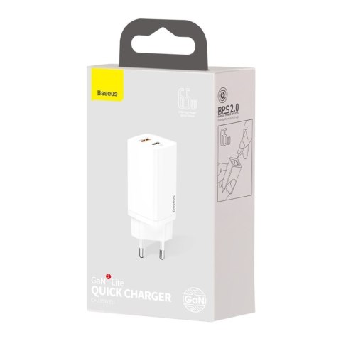 Szybka ładowarka sieciowa GaN2 Pro USB USB-C QC PD 65W biały