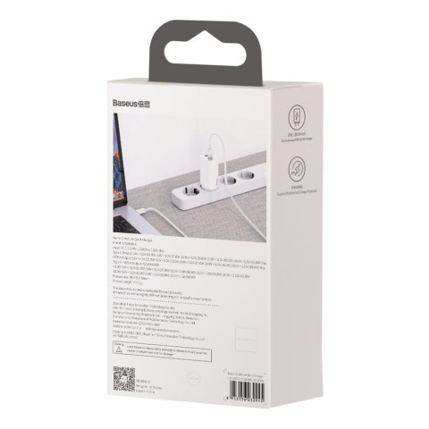 Szybka ładowarka sieciowa GaN2 Pro USB USB-C QC PD 65W biały