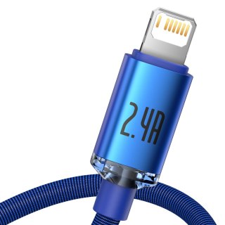 Kabel przewód USB - Lightning do szybkiego ładowania i transferu danych 1.2m niebieski