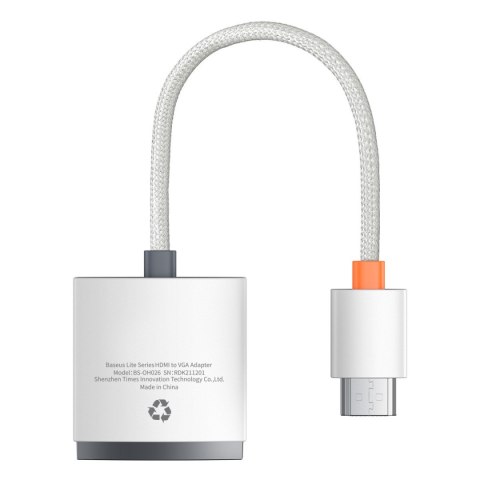 Przejściówka adapter HDMI do VGA + minijack 3.5mm zasilanie microUSB Lite Series biały