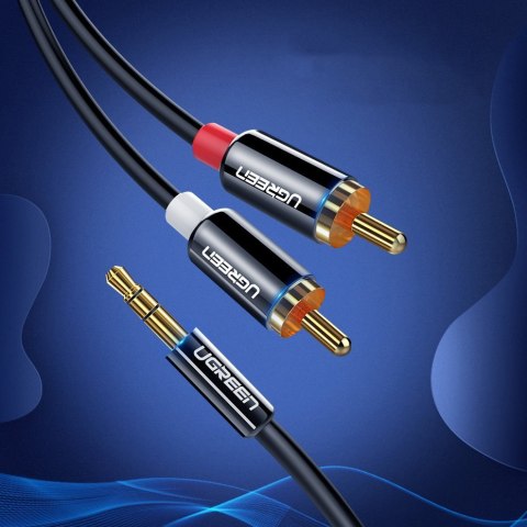 Kabel przewód audio 3.5mm mini jack - 2RCA 2m czarny