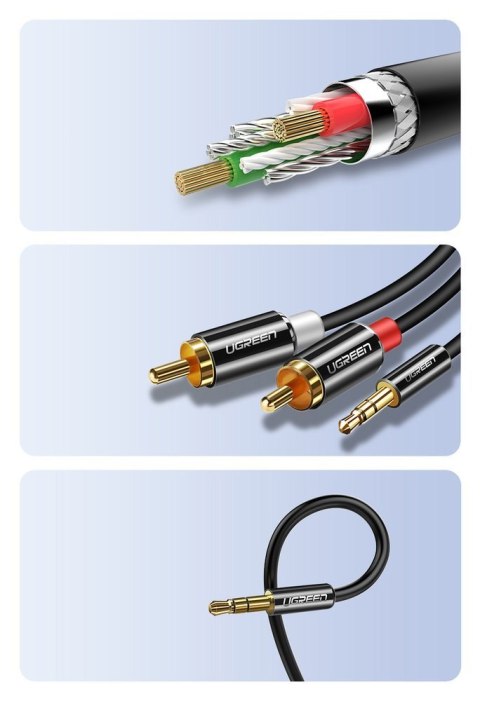 Kabel przewód audio 3.5mm mini jack - 2RCA 2m czarny