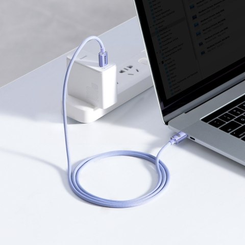 Kabel przewód do szybkiego ładowania i transferu danych USB - USB-C 100W 1.2m fioletowy