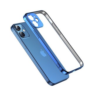 Ultra cienkie przezroczyste etui z metaliczną ramką do iPhone 12 Pro Max złoty