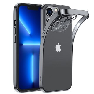 Case etui żelowe do iPhone 14 Plus obudowa pokrowiec z metaliczną ramką 14Q czarny