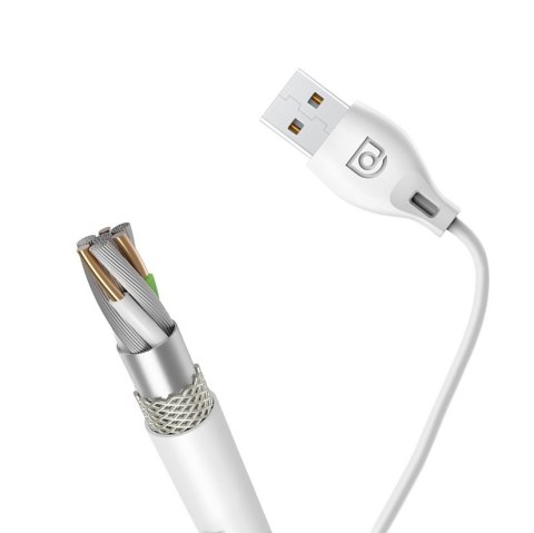 Przewód kabel USB - micro USB 2.4A 1m biały