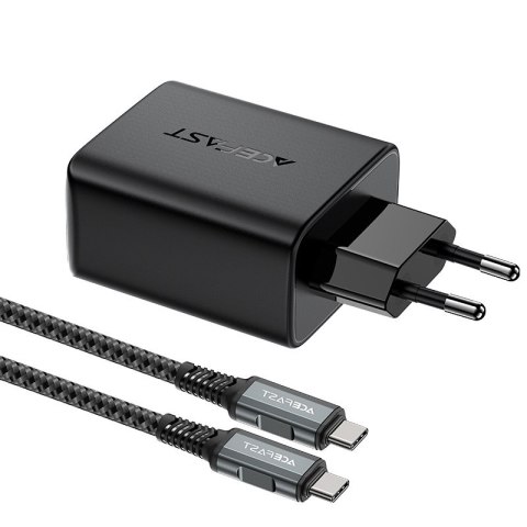 2w1 Ładowarka sieciowa z kablem USB-C + przejściówka adapter USB-C - HDMI 4K czarna