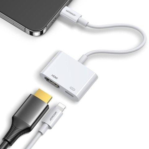 Adapter przejściówka z iPhone Lightning na HDMI FullHD + Lightning biały