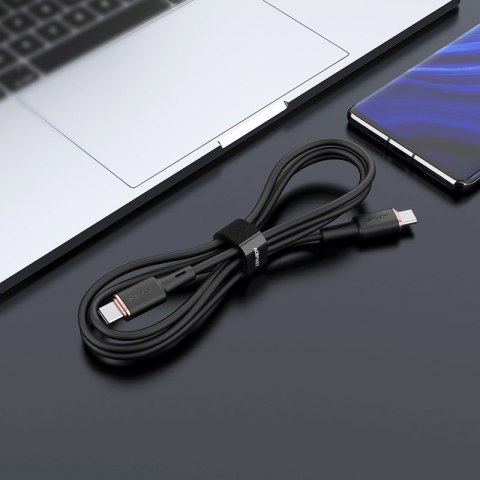 Kabel przewód USB-C 60W 20V 3A 1.2m czarny