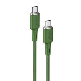 Kabel przewód USB-C 60W 20V 3A 1.2m zielony oliwkowy