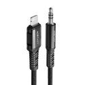 Kabel przewód audio AUX do iPhone MFI Lightning - 3.5mm mini jack 1.2m czarny