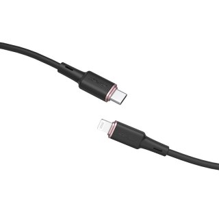 Kabel przewód do iPhone MFI USB-C - Lightning 30W 3A 1.2m czarny