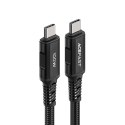 Kabel przewód w oplocie USB-C 100W 20V 5A 2m czarny