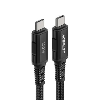 Kabel przewód w oplocie USB-C 100W 20V 5A 2m czarny