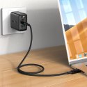 Kabel przewód w oplocie z ekranem LED USB-C 100W 20V 5A 2m czarny