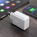 Ładowarka sieciowa 2x USB-C 40W PPS PD QC 3.0 AFC FCP biały