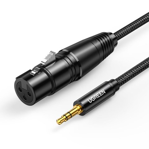 Kabel przewód audio 3.5mm mini jack (męski) - XLR (żeński) 1m czarny