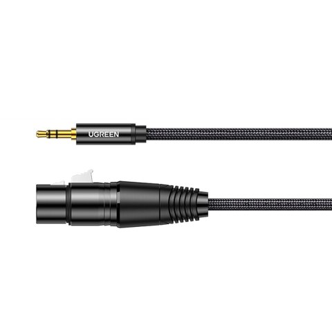 Kabel przewód audio 3.5mm mini jack (męski) - XLR (żeński) 1m czarny