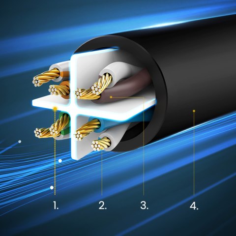 Kabel sieciowy patchcord internetowy LAN U/UTP Cat. 6 1000Mb/s 15m czarny