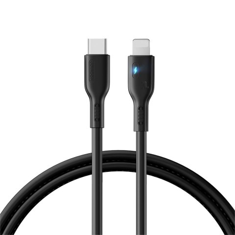 Kabel do iPhone ze wskaźnikiem LED USB-C - Lightning 20W 1.2m czarny