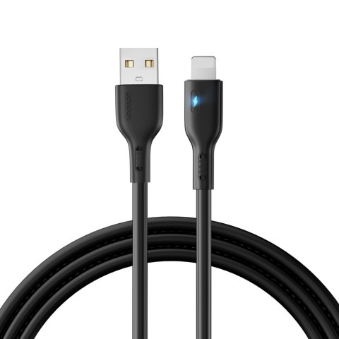 Kabel do iPhone ze wskaźnikiem LED USB - Lightning 2.4A 2m czarny