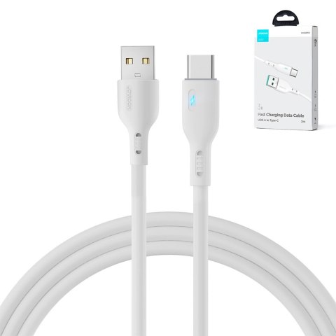 Kabel przewód ze wskaźnikiem LED USB - USB-C 3A 2m biały