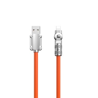 Mocny kabel kątowy do iPhone USB-A - Lightning 30W 1m rotacja 180 pomarańczowy