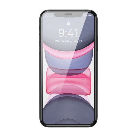 Szkło hartowane do iPhone 11 / XR z osłoną na głośnik 0.4mm ZESTAW