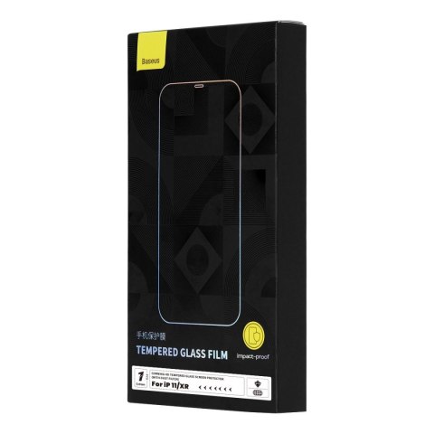 Szkło hartowane do iPhone 11 / XR z osłoną na głośnik 0.4mm ZESTAW